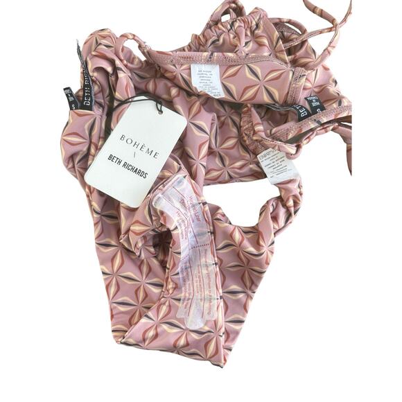 Free People x Beth Richards Boheme Chai Geo Triangle Top and Bikini Bottom Small - Picture 6 of 8